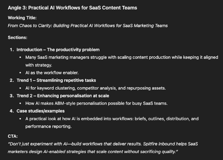 A Practical Look Into How AI Transforms Content Production from Strategy to Execution | Prompt E.g 5