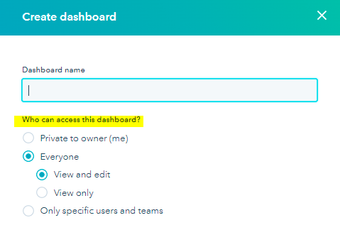 Adjusting permissions on dashboards 