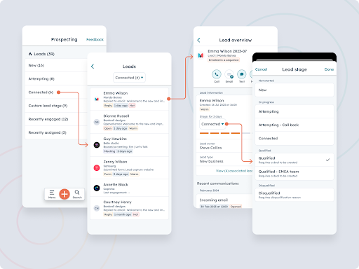 HubSpot lead management mobile