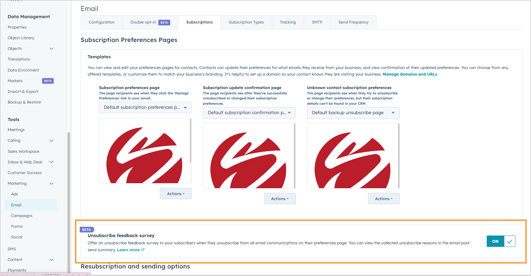 Hubspot unsubscribe from feedback surveys 1