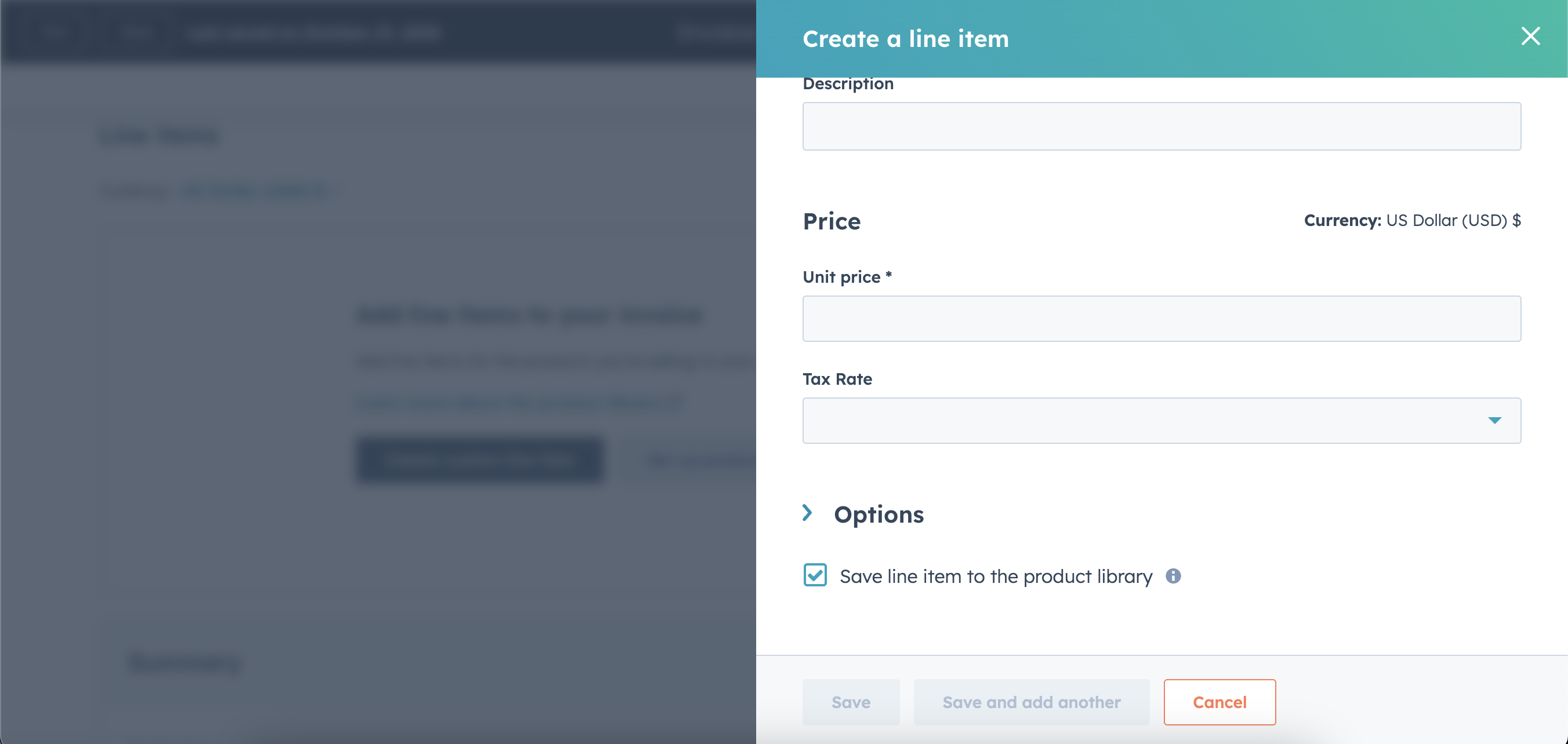 Saving Line Items to the Product Library Hubspot