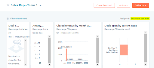 Edits to dashboard