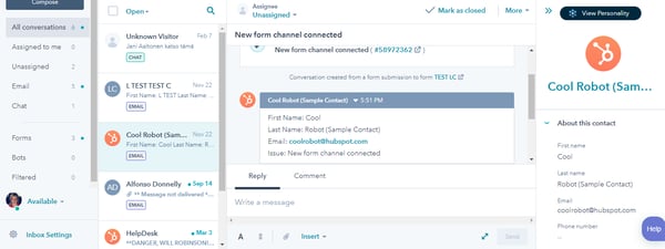 Hubspot conversation inbox tool