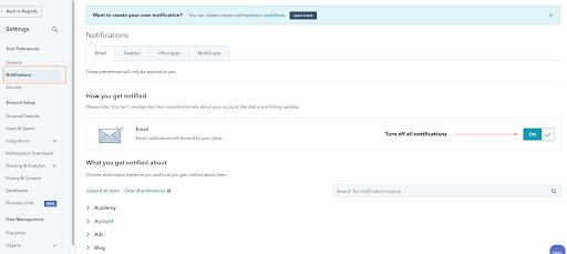 HubSpot Notifications