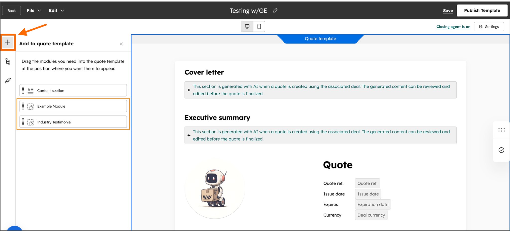Custom coded modules for quotes&nbsp;